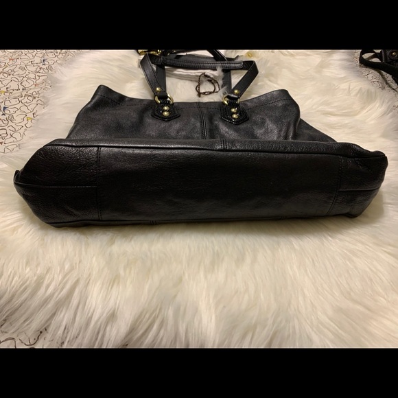 Coach Leather with Snake Print & Gold Accents Bag - Picture 6 of 14